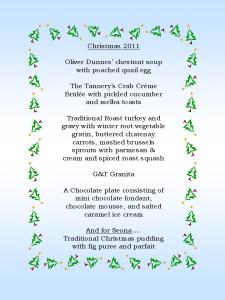 Our Christmas Menu